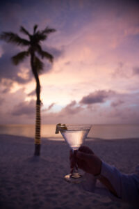 Martini i solnedgang