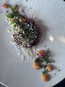 Biff tartare på Raimon restaurant i Hedon Spa