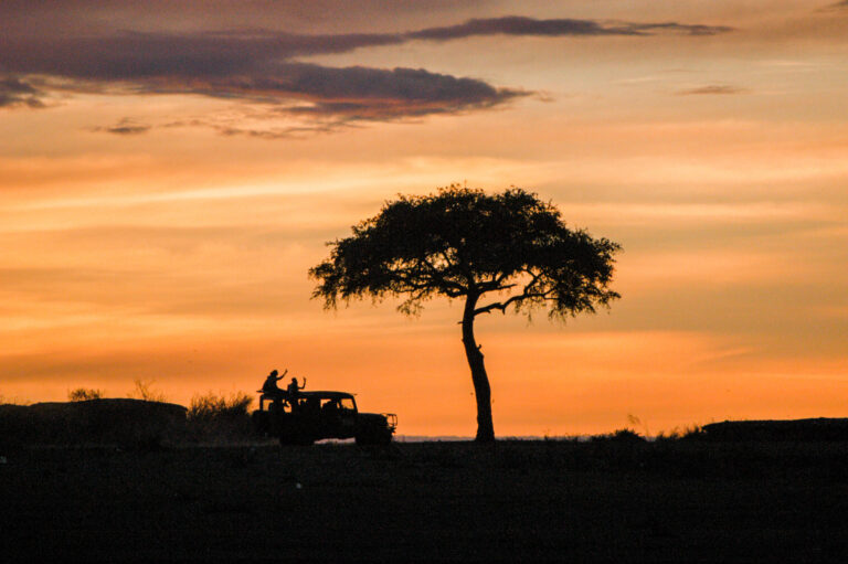 Solnedgang på Masai Mara